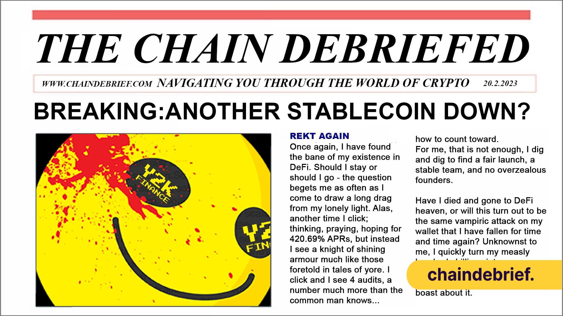 Betting On Stablecoin Death Spirals With Y2K Finance