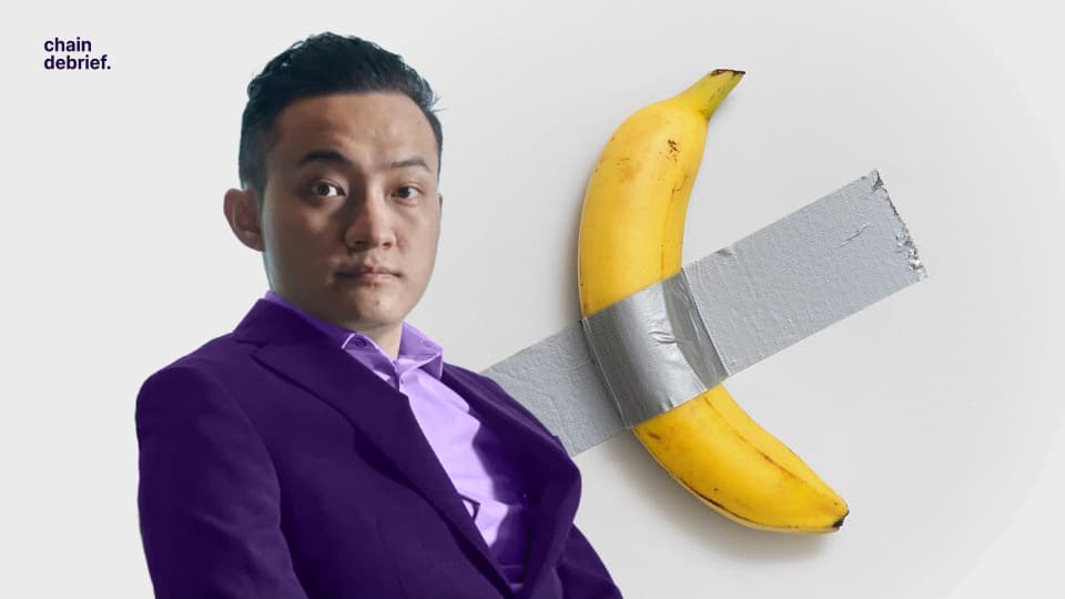 Justin Sun Drops $6 Million on Iconic Banana Artwork Taped to a Wall