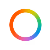 Colorful circular gradient ring transitioning through red, orange, yellow, green, cyan, blue, and purple on a transparent background.