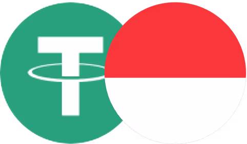 USDT Logo & Indonesian Flag