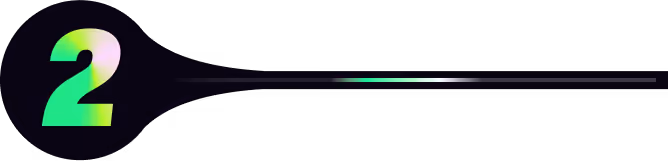 Holographic number 2 on a black pin-shaped background.