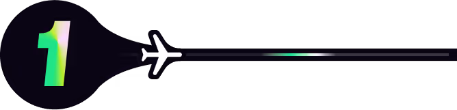Holographic number 2 on a black pin-shaped background.