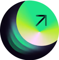 Green and yellow circular gradient button with an upward-right arrow icon on a dark background.